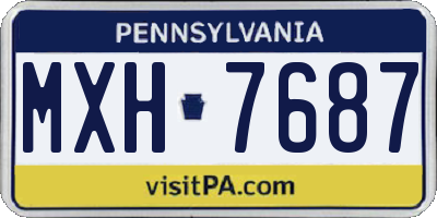PA license plate MXH7687