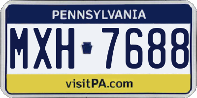 PA license plate MXH7688