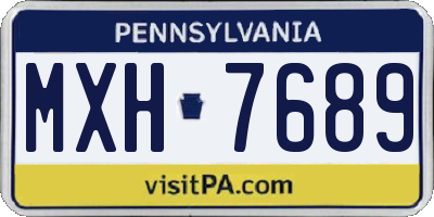 PA license plate MXH7689