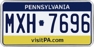 PA license plate MXH7696