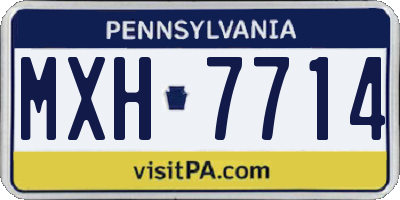 PA license plate MXH7714