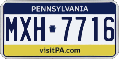 PA license plate MXH7716