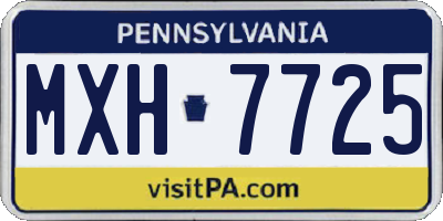 PA license plate MXH7725