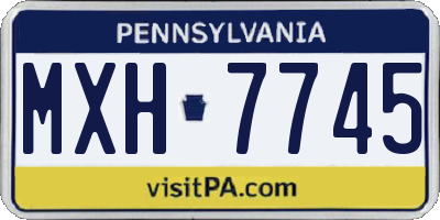 PA license plate MXH7745