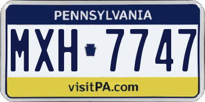 PA license plate MXH7747