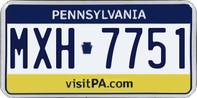 PA license plate MXH7751