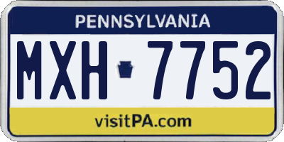 PA license plate MXH7752