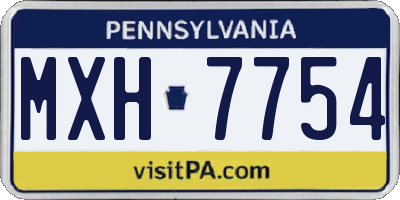 PA license plate MXH7754