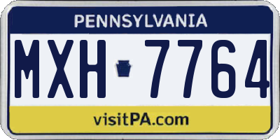 PA license plate MXH7764
