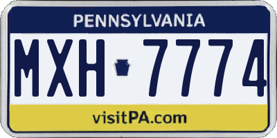 PA license plate MXH7774