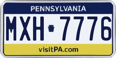PA license plate MXH7776