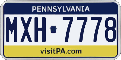 PA license plate MXH7778