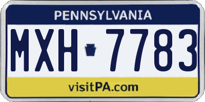 PA license plate MXH7783