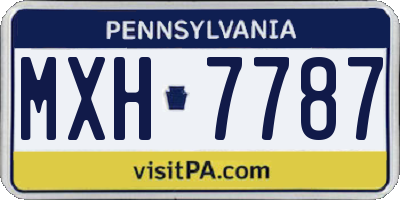 PA license plate MXH7787