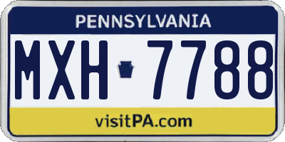 PA license plate MXH7788