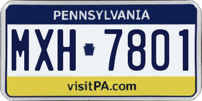 PA license plate MXH7801