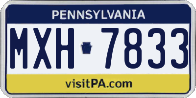 PA license plate MXH7833