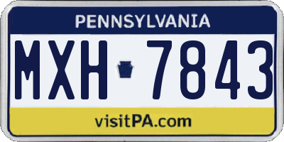 PA license plate MXH7843
