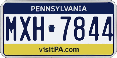 PA license plate MXH7844