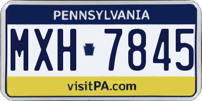 PA license plate MXH7845