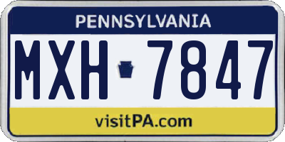 PA license plate MXH7847