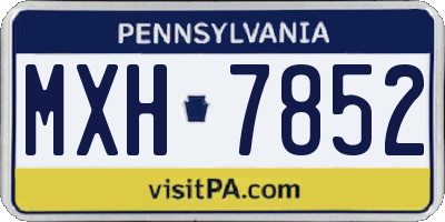 PA license plate MXH7852