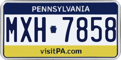 PA license plate MXH7858