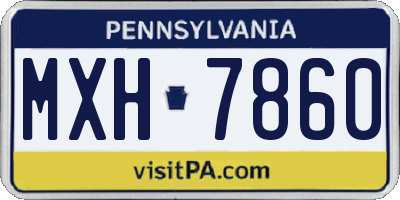 PA license plate MXH7860