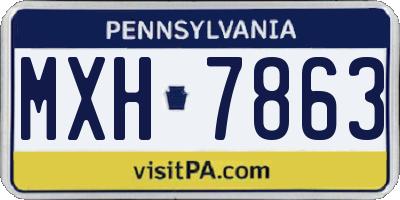 PA license plate MXH7863