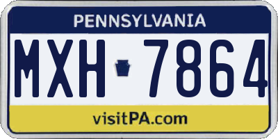 PA license plate MXH7864