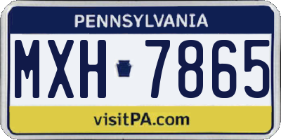 PA license plate MXH7865