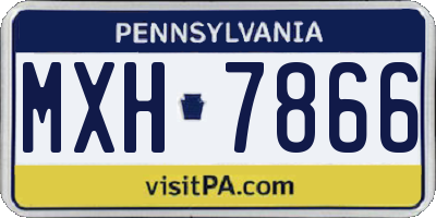 PA license plate MXH7866