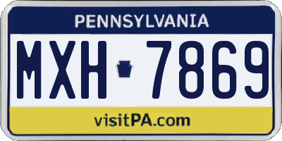 PA license plate MXH7869