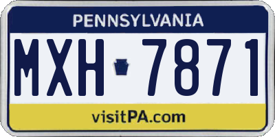 PA license plate MXH7871
