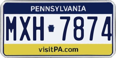 PA license plate MXH7874