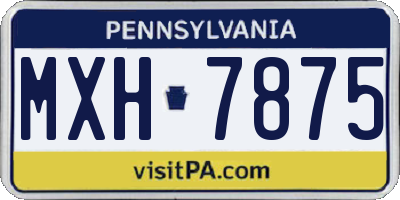 PA license plate MXH7875