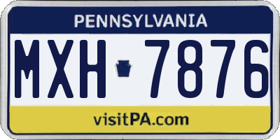 PA license plate MXH7876