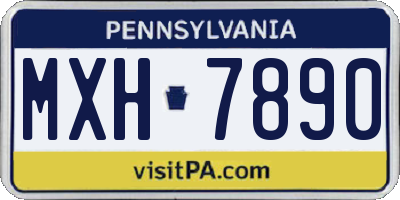 PA license plate MXH7890