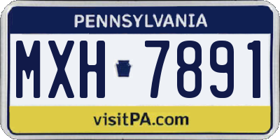 PA license plate MXH7891