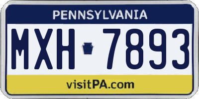 PA license plate MXH7893
