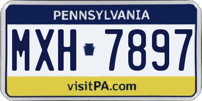 PA license plate MXH7897