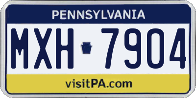 PA license plate MXH7904