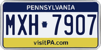 PA license plate MXH7907