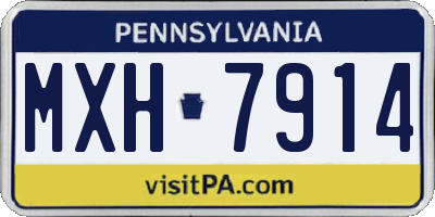PA license plate MXH7914