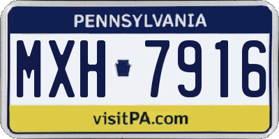 PA license plate MXH7916