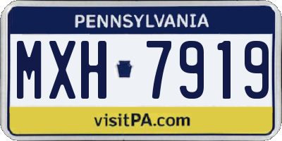 PA license plate MXH7919