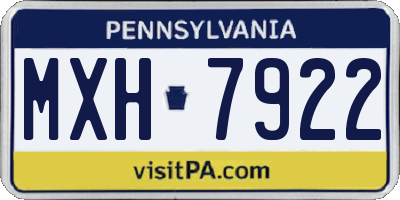 PA license plate MXH7922