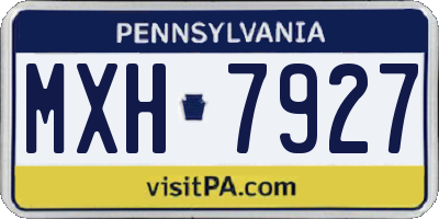 PA license plate MXH7927