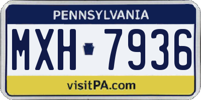 PA license plate MXH7936