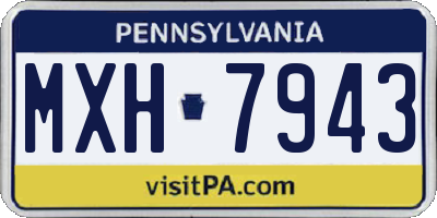 PA license plate MXH7943